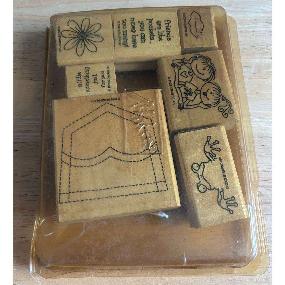 Stampin’ Up! Pocket Fun Wood Mounted Rubber Stamp Set – Friendship & Girls Theme